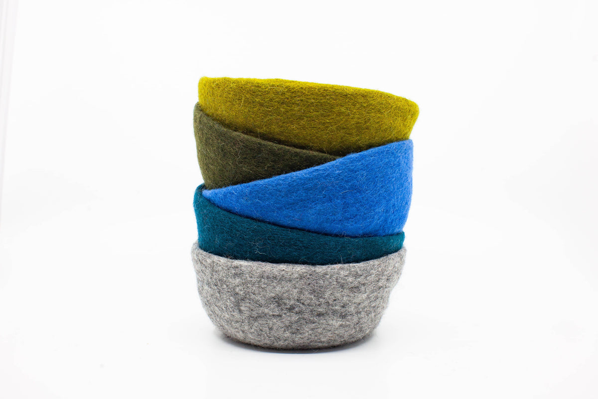Fibres of LIfe - Felt Bowl - Small | Wool Felt Yarn Bowl | Knitting Bowl