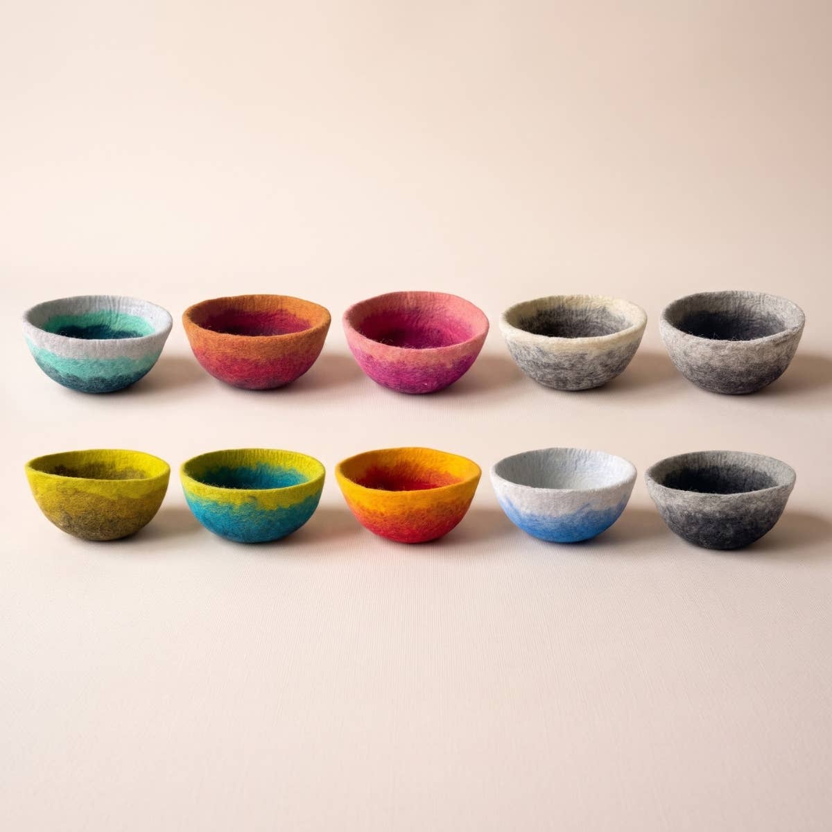 Fibres of Life - Felt Bowl - Large Ombre | Felt Yarn Bowl | Crochet Bowl