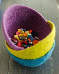 Fibres of LIfe - Felt Bowl - Small | Wool Felt Yarn Bowl | Knitting Bowl