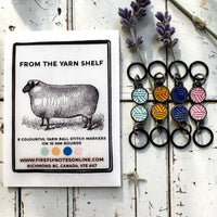 Firefly Notes - From the Yarn Shelf – Yarn Ball Stitch Marker Set (Set of 8) | Knitting Stitch Markers