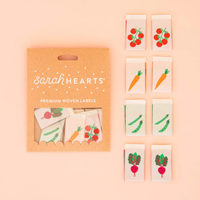 Sarah Hearts - Vegetable Multipack - Sewing Woven Clothing and Quilt Labels