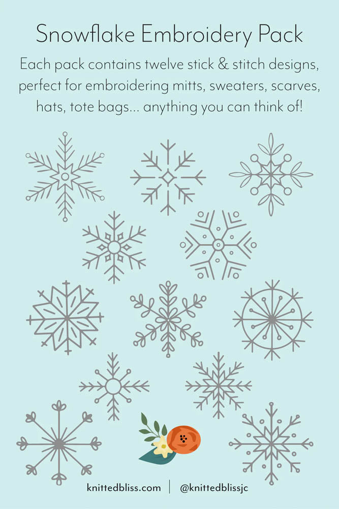 Knitted Bliss - Stick & Stitch – Snowflake Pack