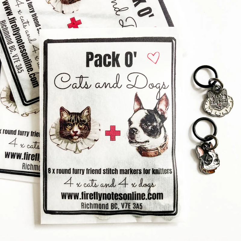Firefly Notes - Dogs and Cats Stitch Marker Pack, Custom Firefly Notes Ename