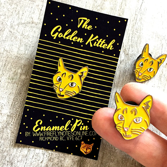 Firefly Notes - Cat Enamel Pin, Golden Kitten