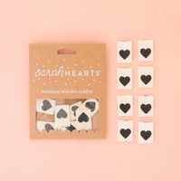 Sarah Hearts - Black Heart - Sewing Organic Cotton Quilt and Garment Labels