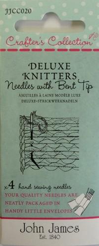 John James - Deluxe Knitters Needles with Bent Tip, Size 14/18, 4 Count