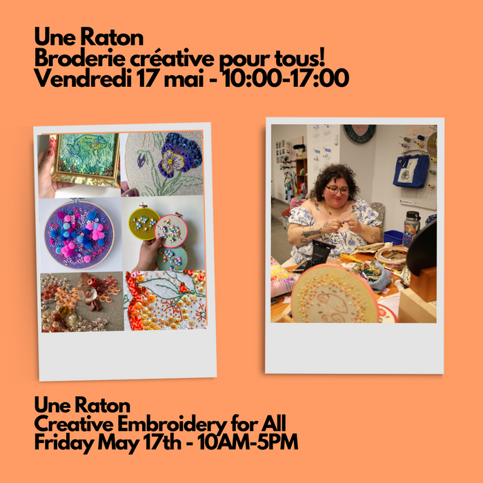 Une Raton - Broderie créative pour tous - Vendredi 17 mai de 10h00 à 17h00
