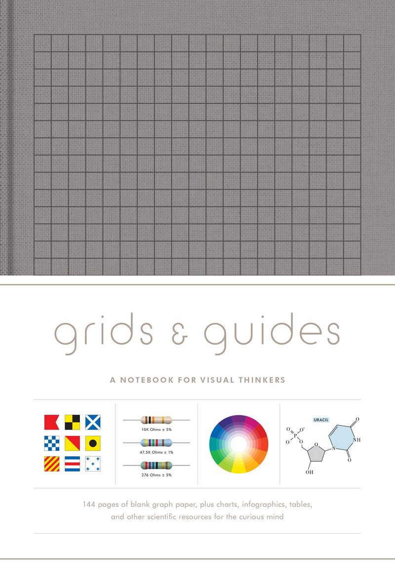 Stationery - Grids & Guides (Gray) A Notebook for Visual Thinkers (blank deluxe clothbound journal with grid, dot, and graph patterns, great gift for designers, architects, and creative directors)