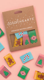 Sarah Hearts - Christmas Holiday Sewing Stocking Stuffer Woven Labels