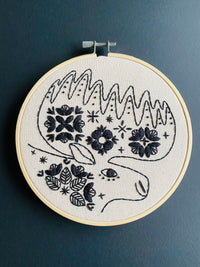 Hook, line & tinker - Embroidery Kit Folk Collection (Black)