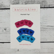 Katrinkles - Étiquettes carrées avec visuel coeurs en faux cuir