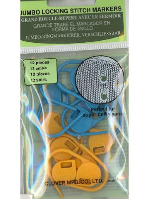 Clover -  Jumbo Locking Stitch Markers, 12 Count