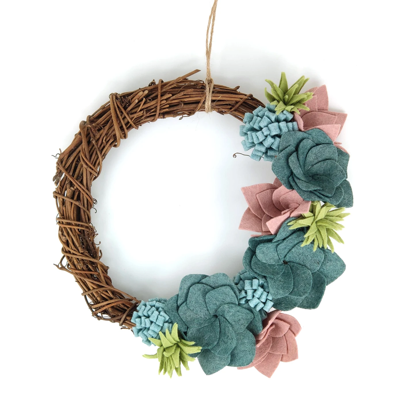 felt succulent wreath Felting Kit