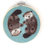 Felting Kits -  Otters in a Hoop Needle Felting Kit