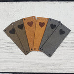 Katrinkles - Faux Suede Solid Heart Foldover Tags
